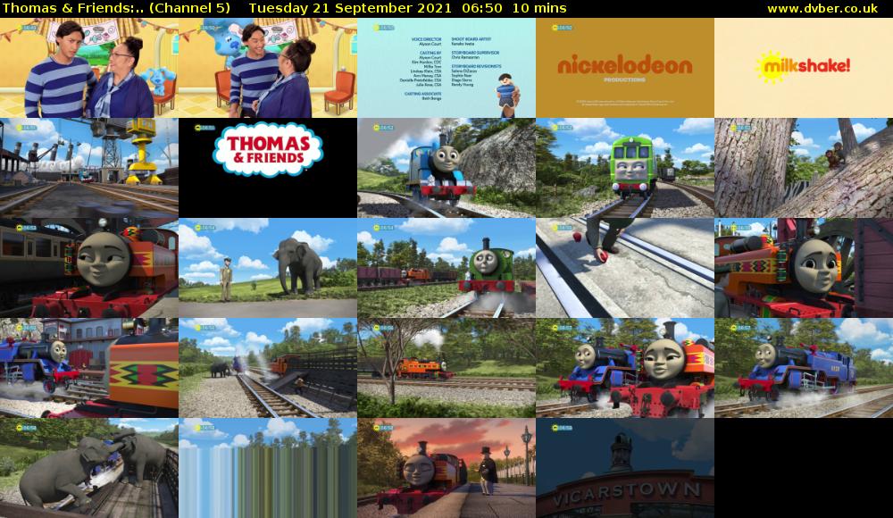 Thomas & Friends:.. (Channel 5) Tuesday 21 September 2021 06:50 - 07:00