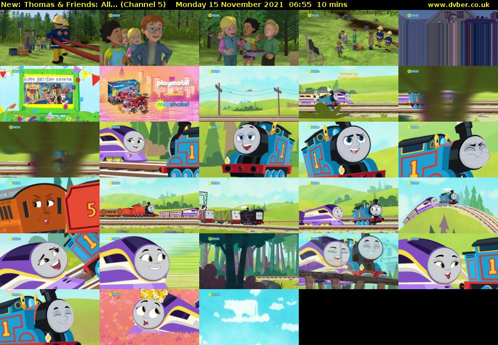 Thomas & Friends: All... (Channel 5) Monday 15 November 2021 06:55 - 07:05