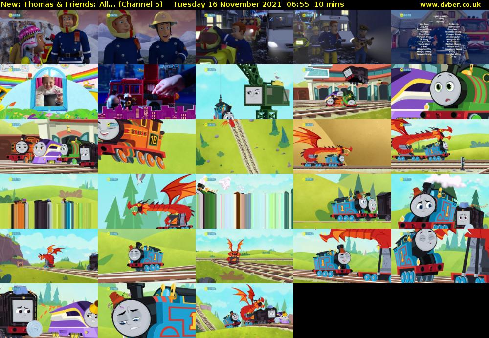 Thomas & Friends: All... (Channel 5) Tuesday 16 November 2021 06:55 - 07:05