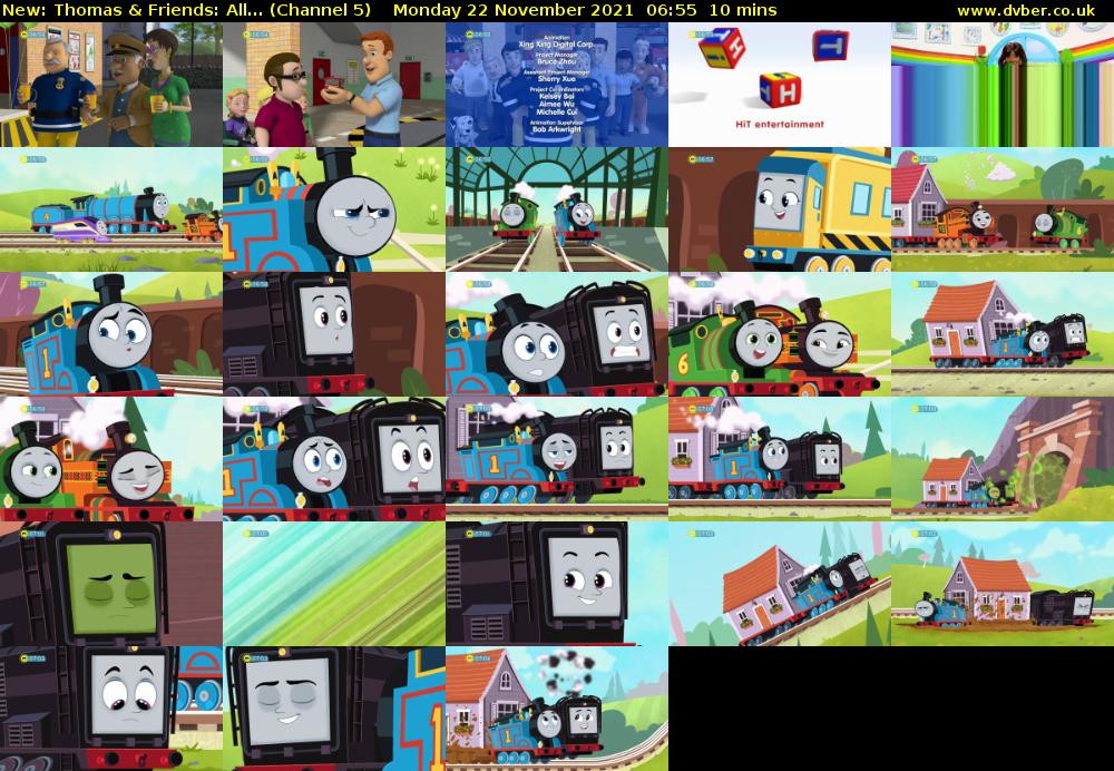 Thomas & Friends: All... (Channel 5) Monday 22 November 2021 06:55 - 07:05
