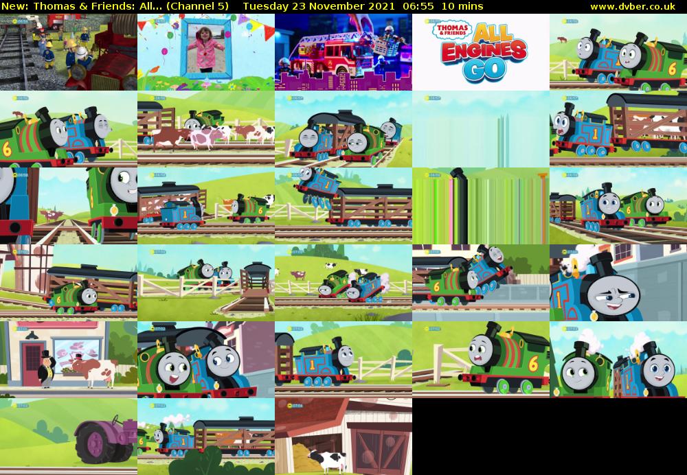 Thomas & Friends: All... (Channel 5) Tuesday 23 November 2021 06:55 - 07:05