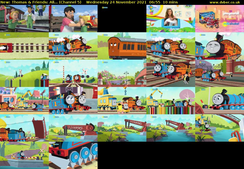 Thomas & Friends: All... (Channel 5) Wednesday 24 November 2021 06:55 - 07:05