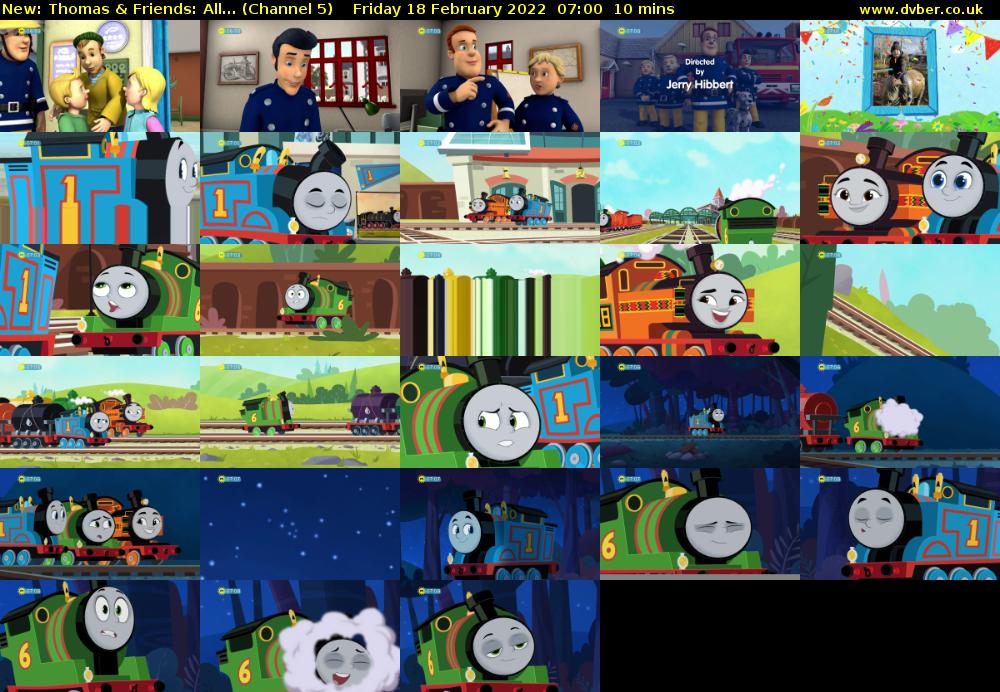 Thomas & Friends: All... (Channel 5) Friday 18 February 2022 07:00 - 07:10