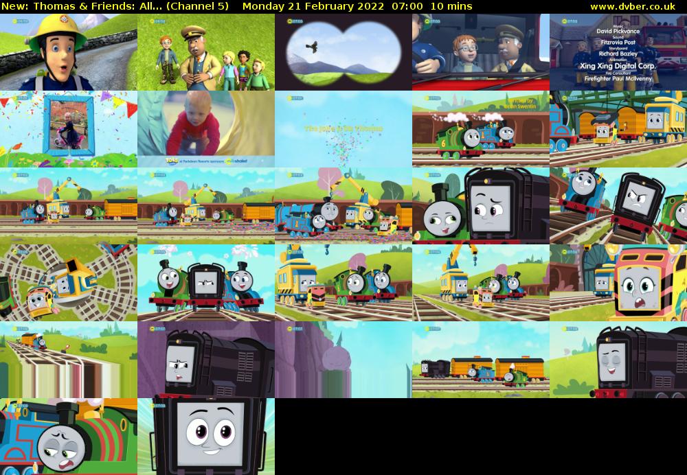Thomas & Friends: All... (Channel 5) Monday 21 February 2022 07:00 - 07:10