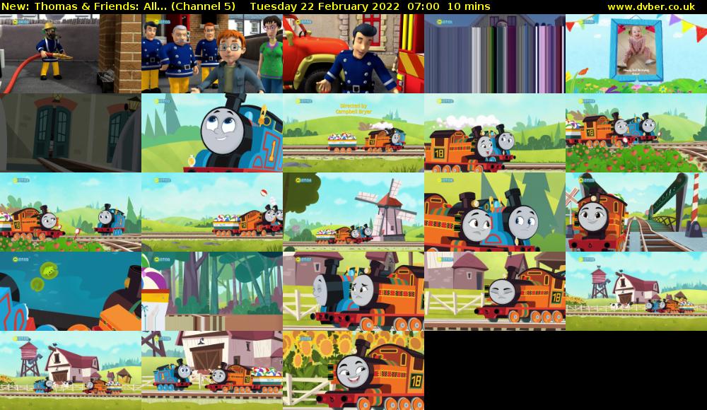 Thomas & Friends: All... (Channel 5) Tuesday 22 February 2022 07:00 - 07:10