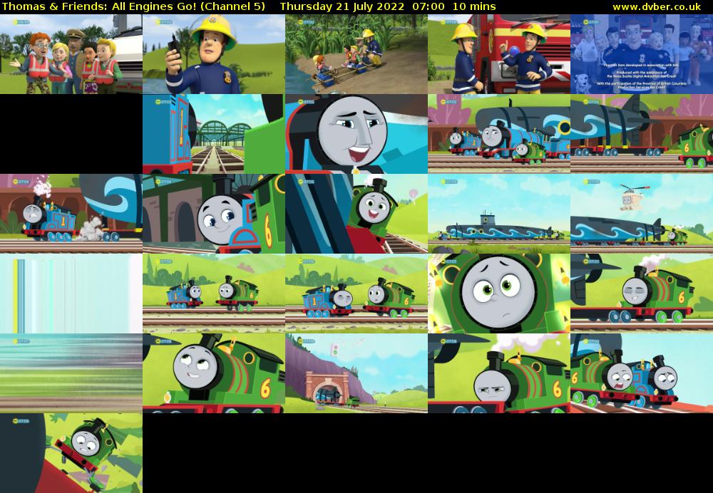 Thomas & Friends: All Engines Go! (Channel 5) Thursday 21 July 2022 07:00 - 07:10
