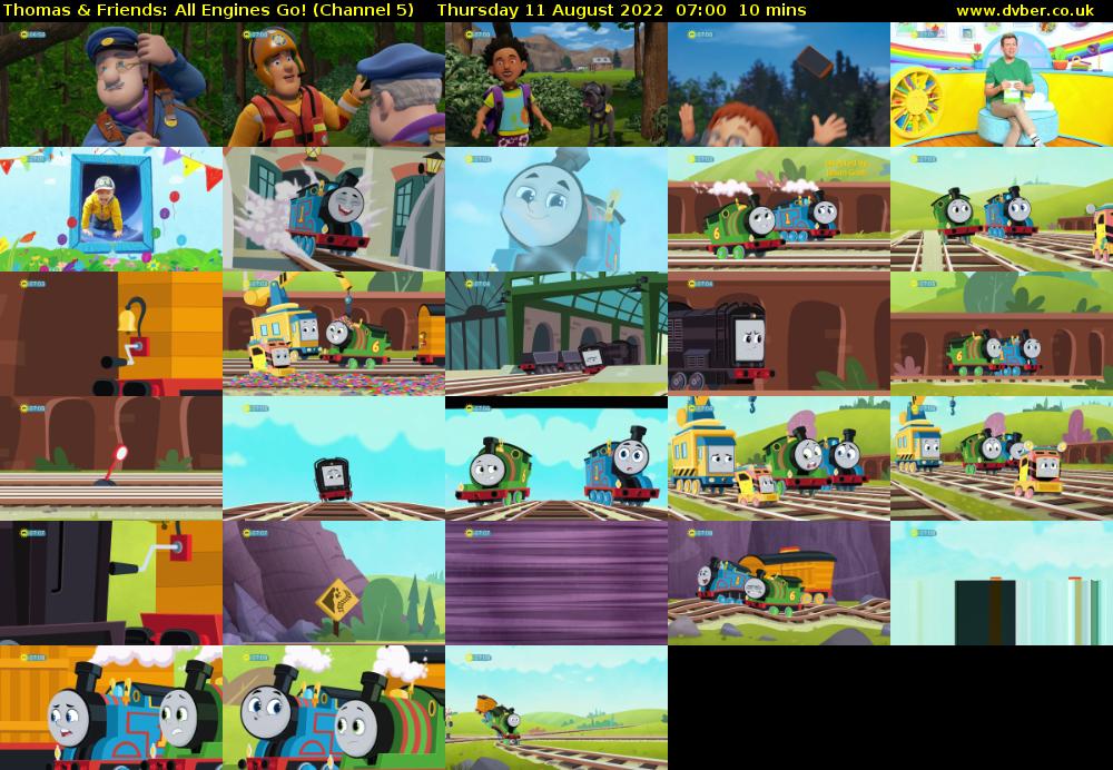 Thomas & Friends: All Engines Go! (Channel 5) Thursday 11 August 2022 07:00 - 07:10
