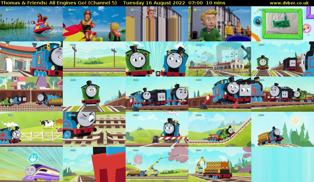 Thomas & Friends: All Engines Go! (Channel 5) Tuesday 16 August 2022 07:00 - 07:10