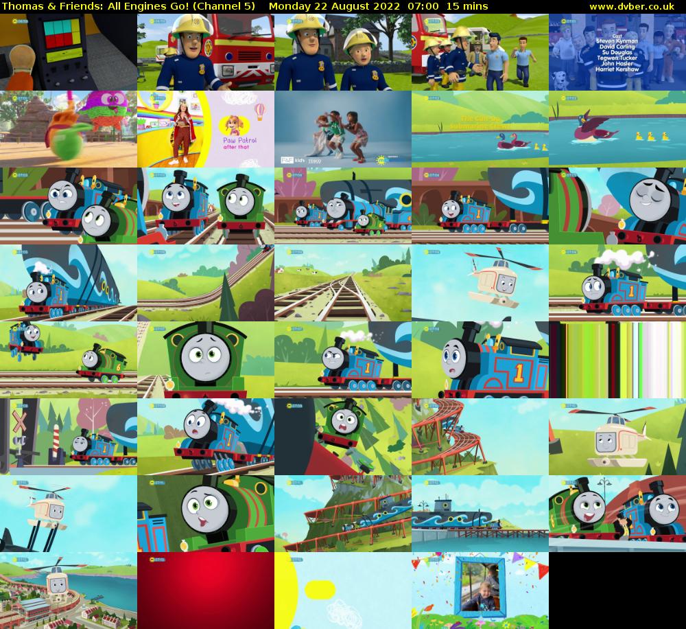 Thomas & Friends: All Engines Go! (Channel 5) Monday 22 August 2022 07:00 - 07:15