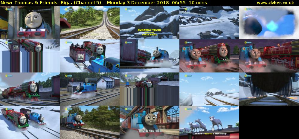 Thomas & Friends: Big... (Channel 5) Monday 3 December 2018 06:55 - 07:05