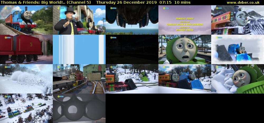Thomas & Friends: Big World!.. (Channel 5) Thursday 26 December 2019 07:15 - 07:25