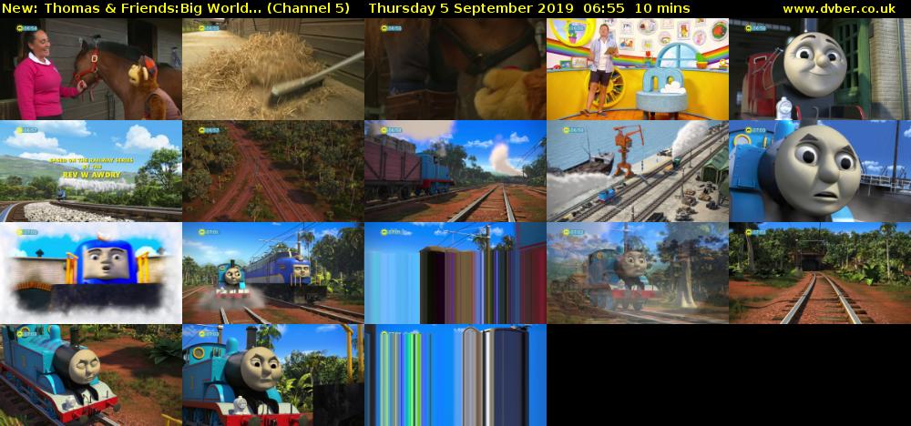 Thomas & Friends:Big World... (Channel 5) Thursday 5 September 2019 06:55 - 07:05