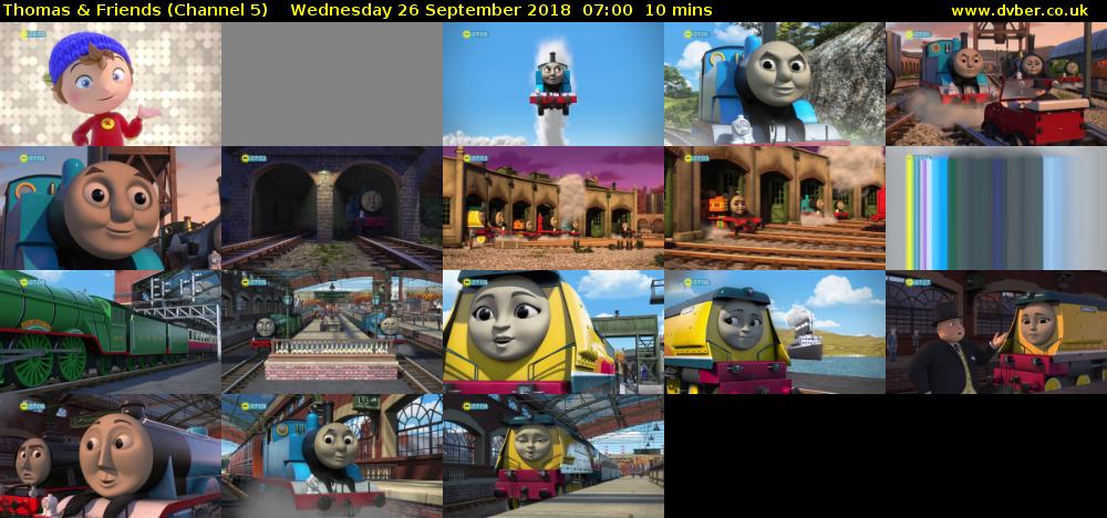 Thomas & Friends (Channel 5) Wednesday 26 September 2018 07:00 - 07:10