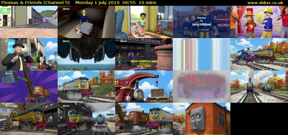 Thomas & Friends (Channel 5) Monday 1 July 2019 06:55 - 07:05