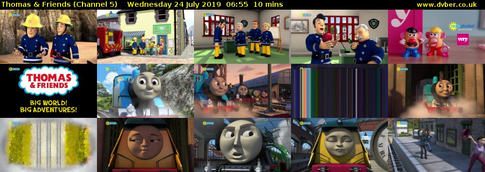 Thomas & Friends (Channel 5) Wednesday 24 July 2019 06:55 - 07:05