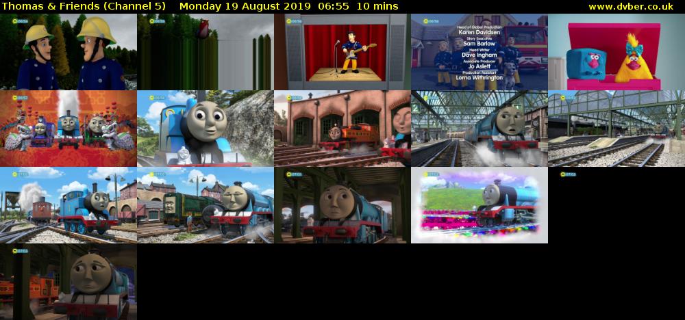 Thomas & Friends (Channel 5) Monday 19 August 2019 06:55 - 07:05