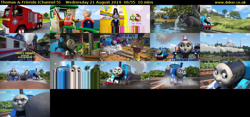 Thomas & Friends (Channel 5) Wednesday 21 August 2019 06:55 - 07:05