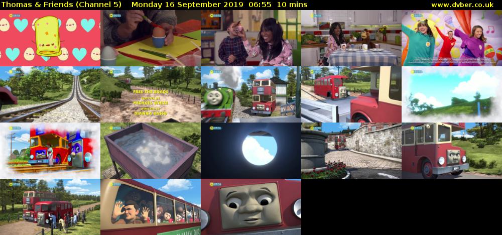 Thomas & Friends (Channel 5) Monday 16 September 2019 06:55 - 07:05