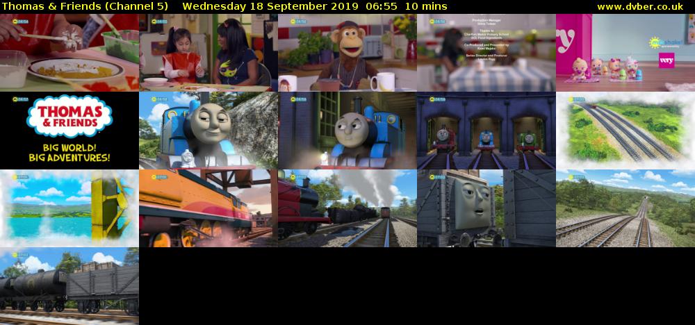 Thomas & Friends (Channel 5) Wednesday 18 September 2019 06:55 - 07:05