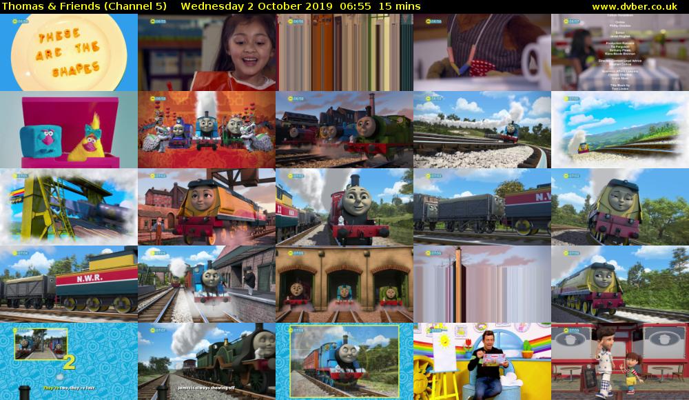 Thomas & Friends (Channel 5) Wednesday 2 October 2019 06:55 - 07:10
