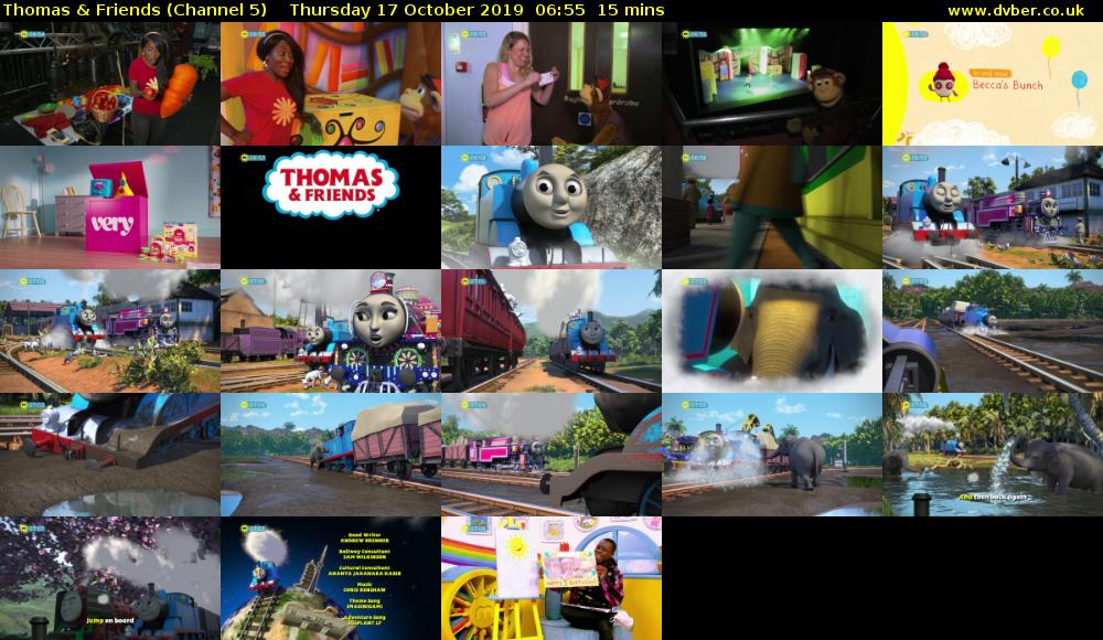 Thomas & Friends (Channel 5) Thursday 17 October 2019 06:55 - 07:10