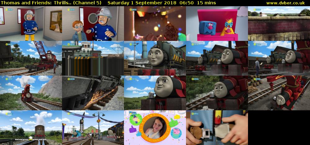 Thomas and Friends: Thrills.. (Channel 5) Saturday 1 September 2018 06:50 - 07:05