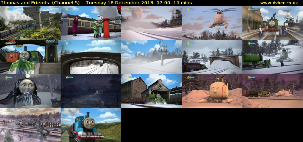 Thomas and Friends  (Channel 5) Tuesday 18 December 2018 07:00 - 07:10