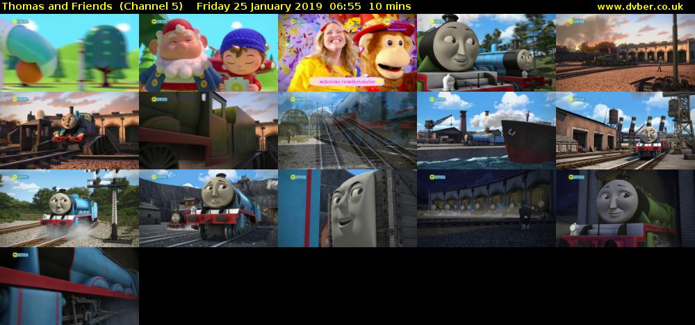 Thomas and Friends  (Channel 5) Friday 25 January 2019 06:55 - 07:05