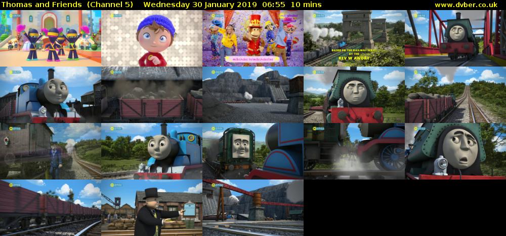 Thomas and Friends  (Channel 5) Wednesday 30 January 2019 06:55 - 07:05