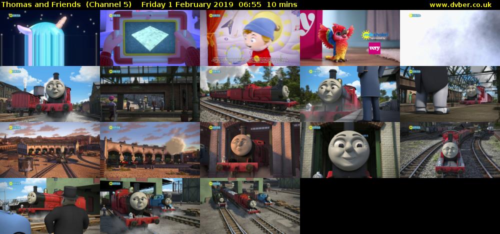 Thomas and Friends  (Channel 5) Friday 1 February 2019 06:55 - 07:05