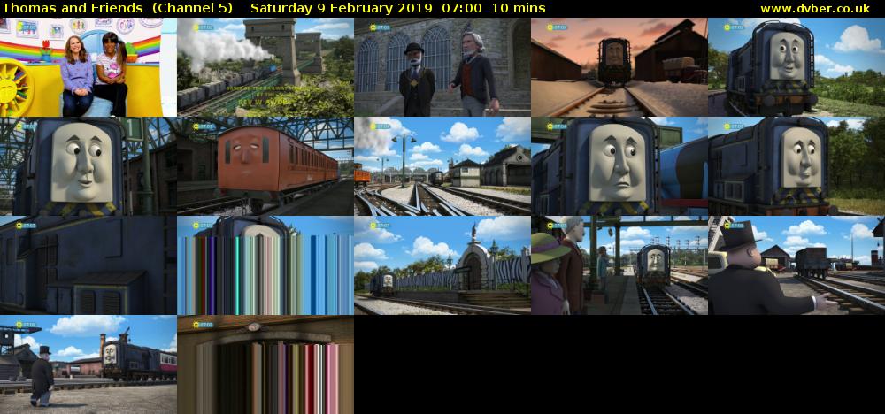 Thomas and Friends  (Channel 5) Saturday 9 February 2019 07:00 - 07:10