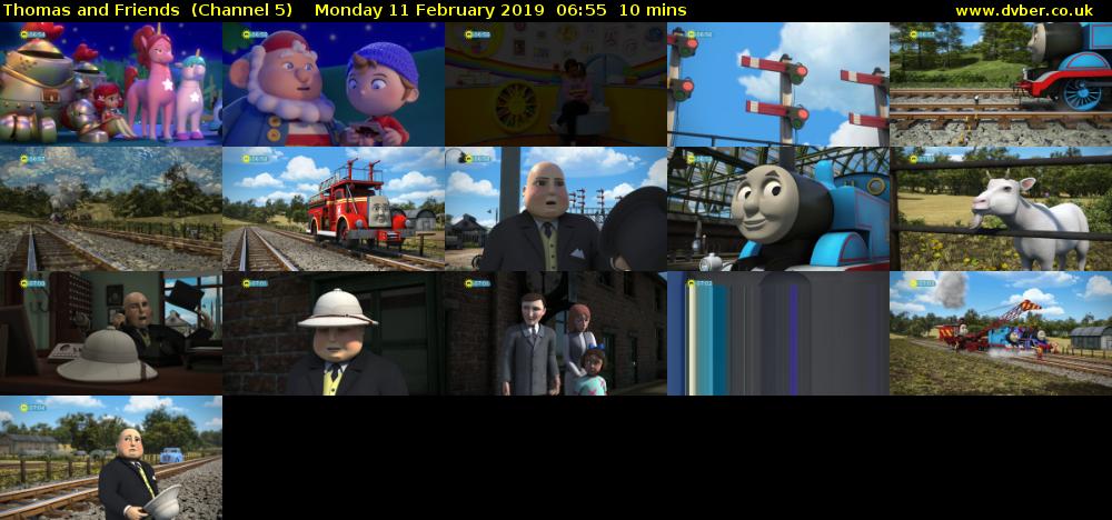Thomas and Friends  (Channel 5) Monday 11 February 2019 06:55 - 07:05