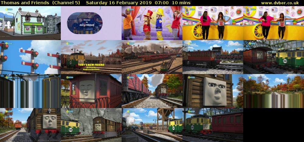 Thomas and Friends  (Channel 5) Saturday 16 February 2019 07:00 - 07:10