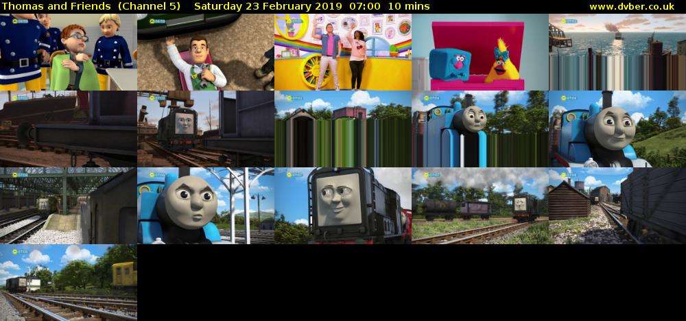 Thomas and Friends  (Channel 5) Saturday 23 February 2019 07:00 - 07:10
