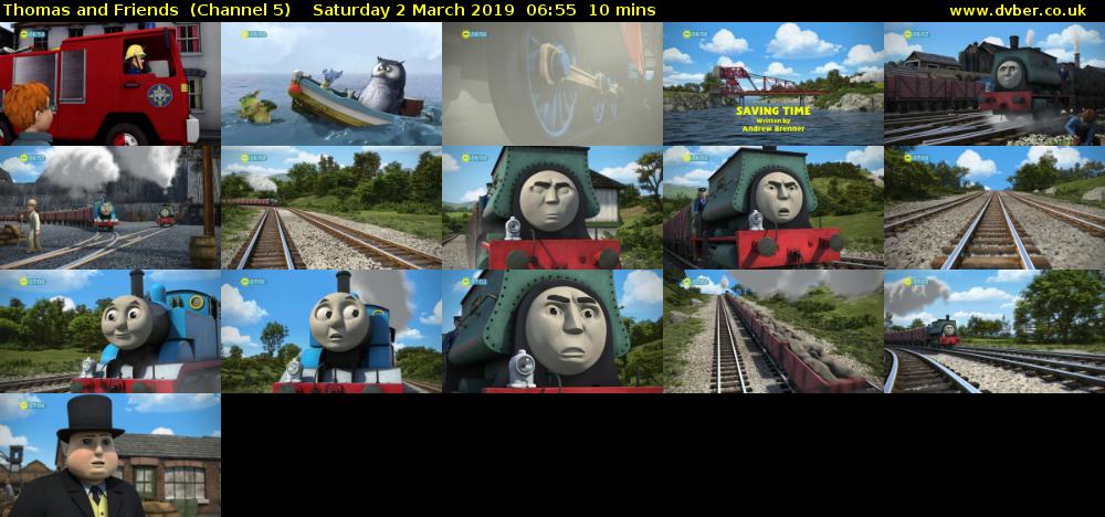 Thomas and Friends  (Channel 5) Saturday 2 March 2019 06:55 - 07:05