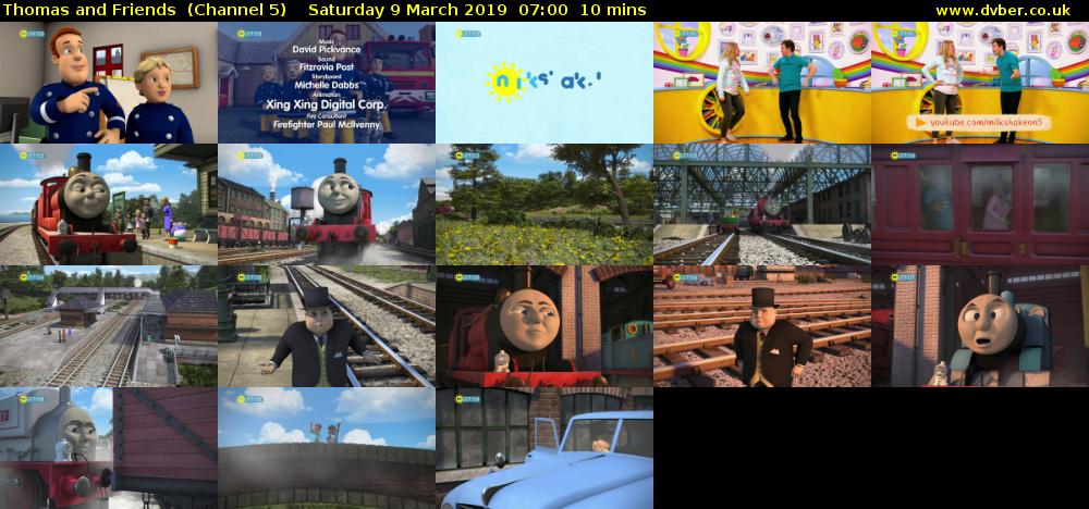 Thomas and Friends  (Channel 5) Saturday 9 March 2019 07:00 - 07:10