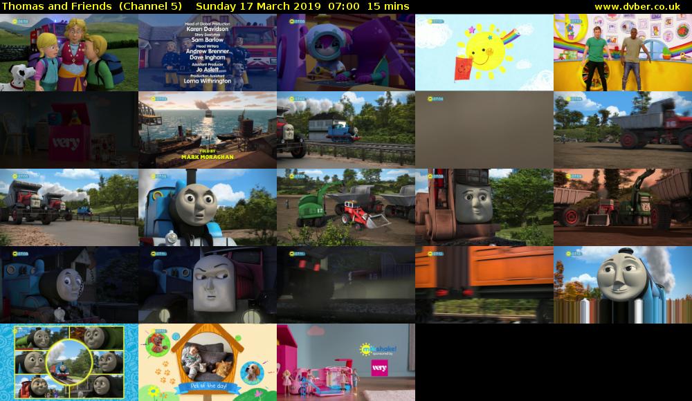 Thomas and Friends  (Channel 5) Sunday 17 March 2019 07:00 - 07:15