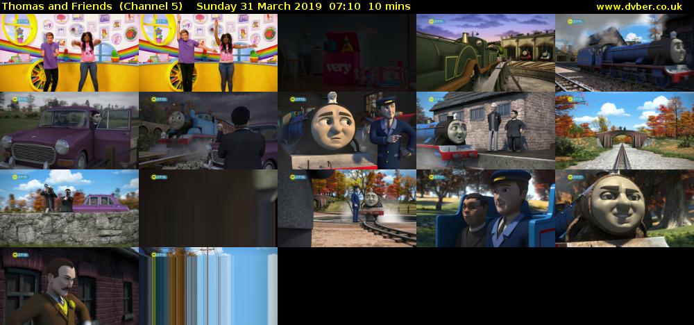 Thomas and Friends  (Channel 5) Sunday 31 March 2019 07:10 - 07:20