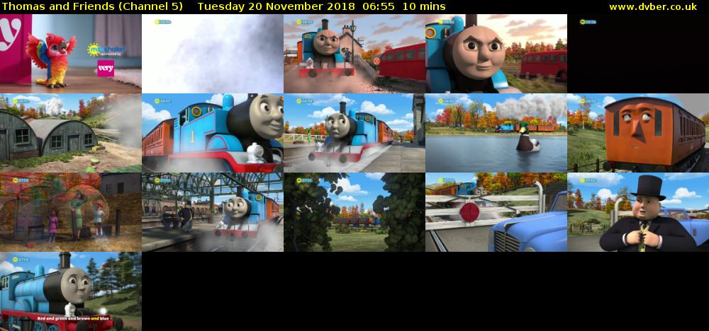 Thomas and Friends (Channel 5) Tuesday 20 November 2018 06:55 - 07:05