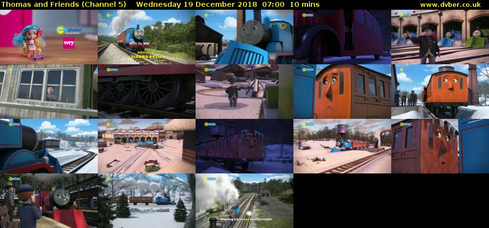 Thomas and Friends (Channel 5) Wednesday 19 December 2018 07:00 - 07:10