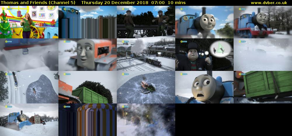 Thomas and Friends (Channel 5) Thursday 20 December 2018 07:00 - 07:10