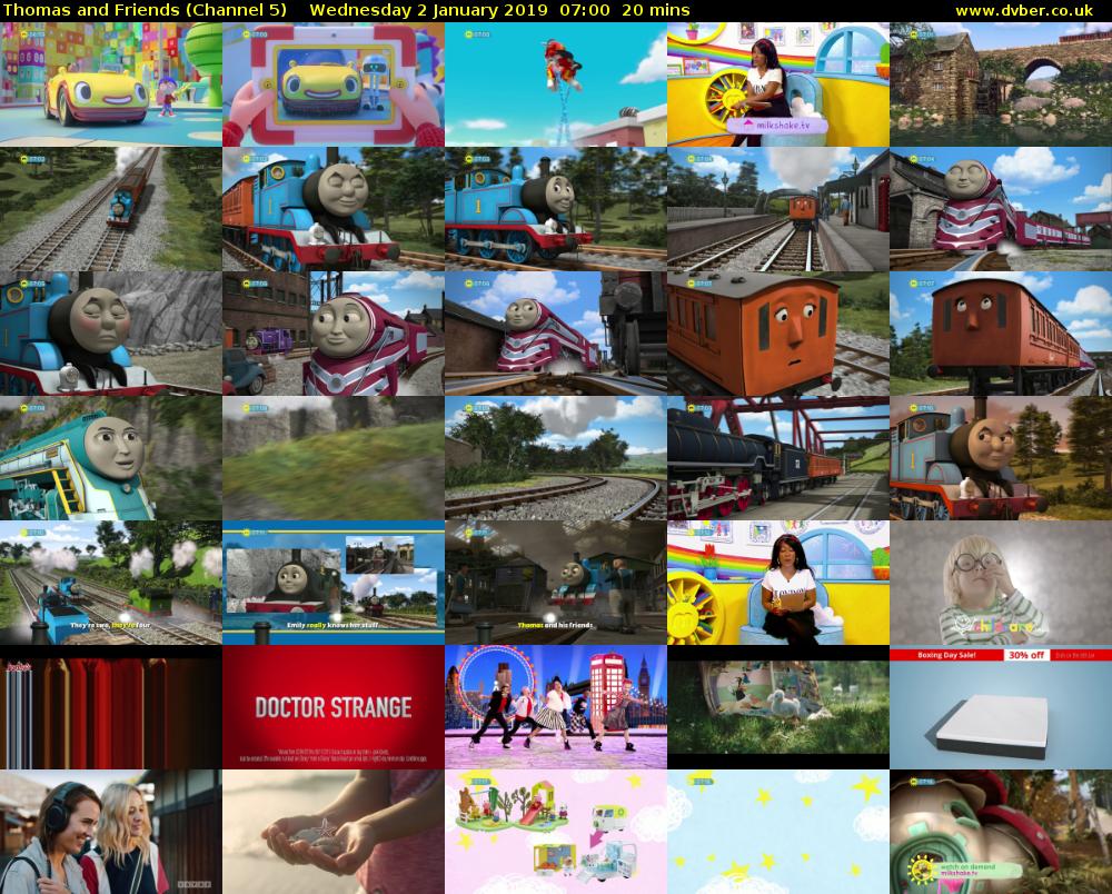 Thomas and Friends (Channel 5) Wednesday 2 January 2019 07:00 - 07:20