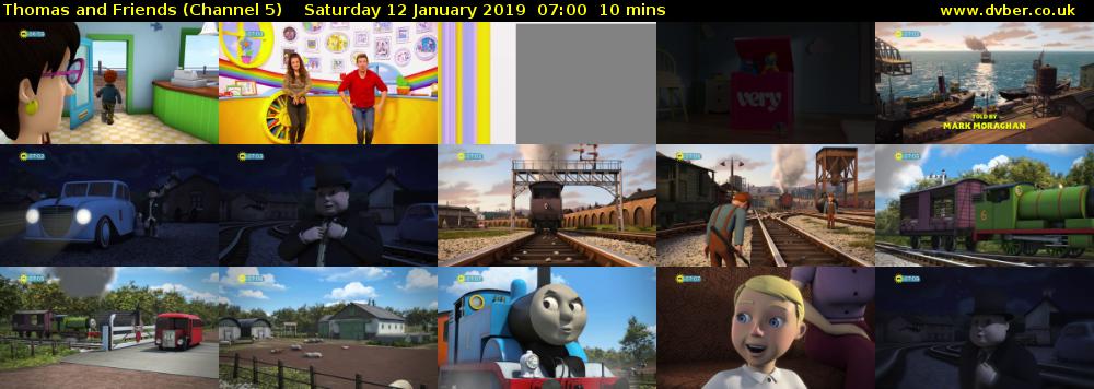Thomas and Friends (Channel 5) Saturday 12 January 2019 07:00 - 07:10