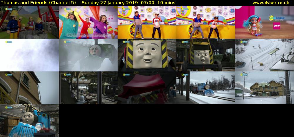 Thomas and Friends (Channel 5) Sunday 27 January 2019 07:00 - 07:10