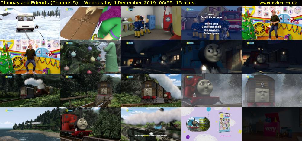 Thomas and Friends (Channel 5) Wednesday 4 December 2019 06:55 - 07:10
