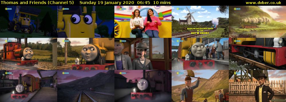 Thomas and Friends (Channel 5) Sunday 19 January 2020 06:45 - 06:55