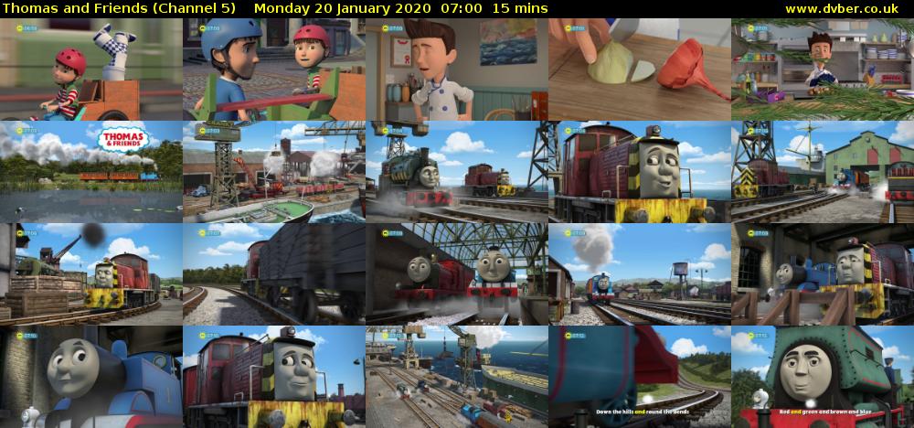 Thomas and Friends (Channel 5) Monday 20 January 2020 07:00 - 07:15