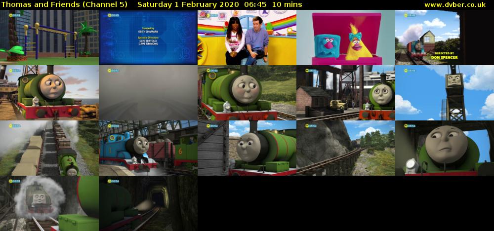 Thomas and Friends (Channel 5) Saturday 1 February 2020 06:45 - 06:55