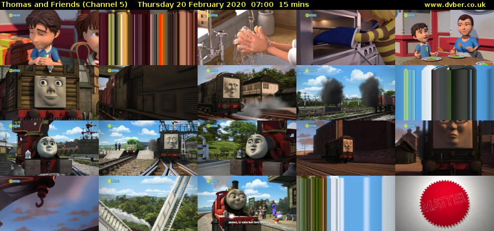 Thomas and Friends (Channel 5) Thursday 20 February 2020 07:00 - 07:15