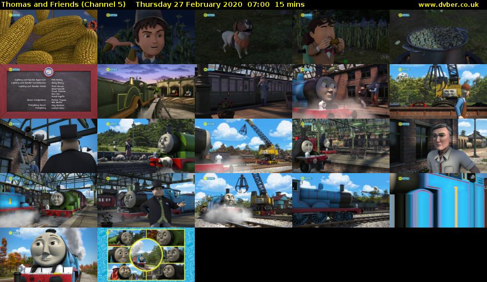 Thomas and Friends (Channel 5) Thursday 27 February 2020 07:00 - 07:15